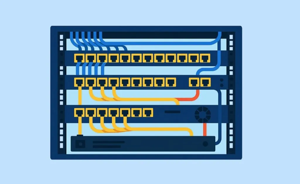 perencanaan kabel manajemen path planning cable management di rak server