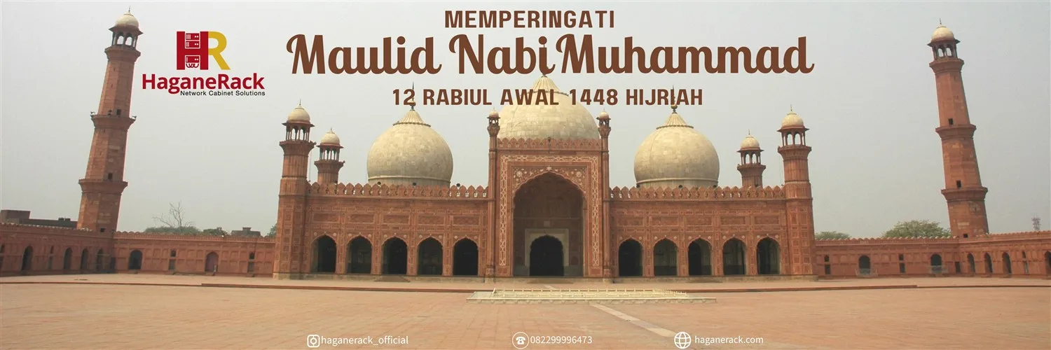 banner haganerack memperingati maulid nabi muhammad 12 rabiul awal 1448 hijriah