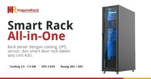 Smart Rack All-in-One HaganeRack 42U dengan cooling, UPS, sensor, dan smart door lock